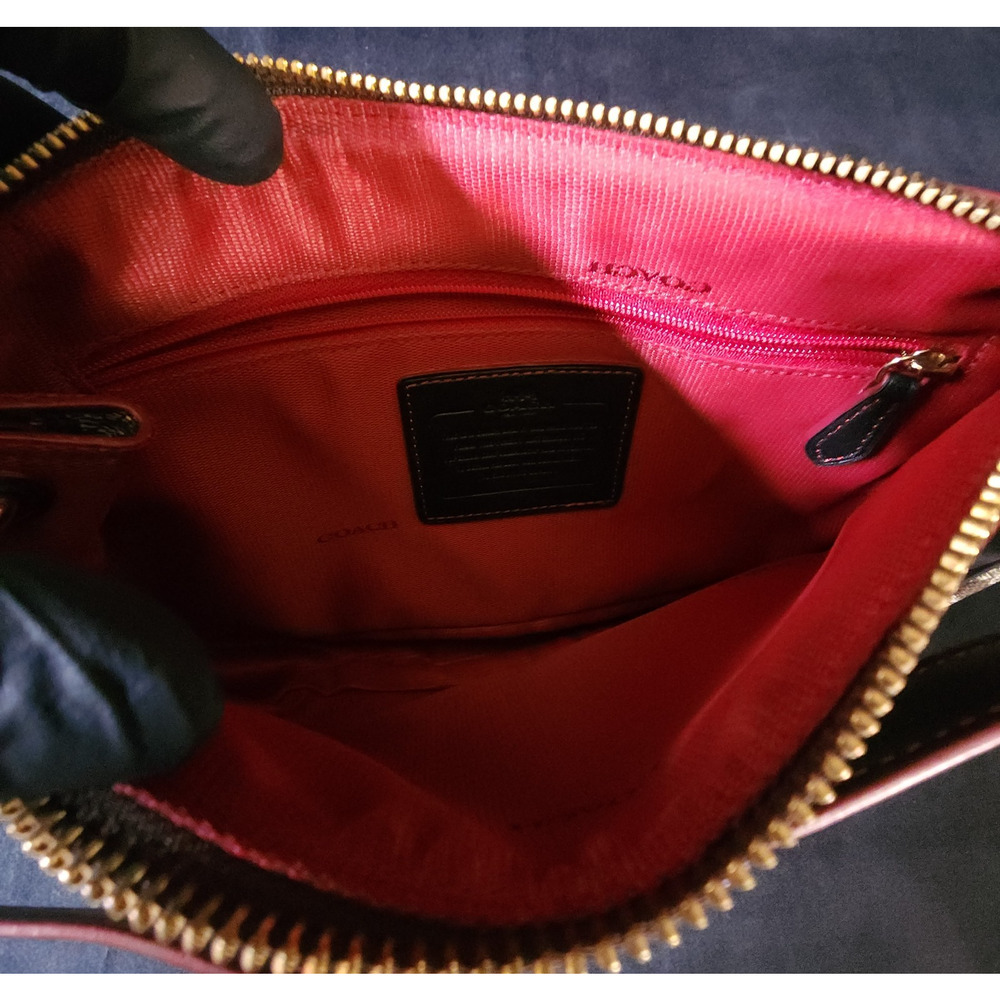 Authentic Brown Coach Charley in Signature Print Canvas Shoulder Bag Purse - Picture 5 of 10